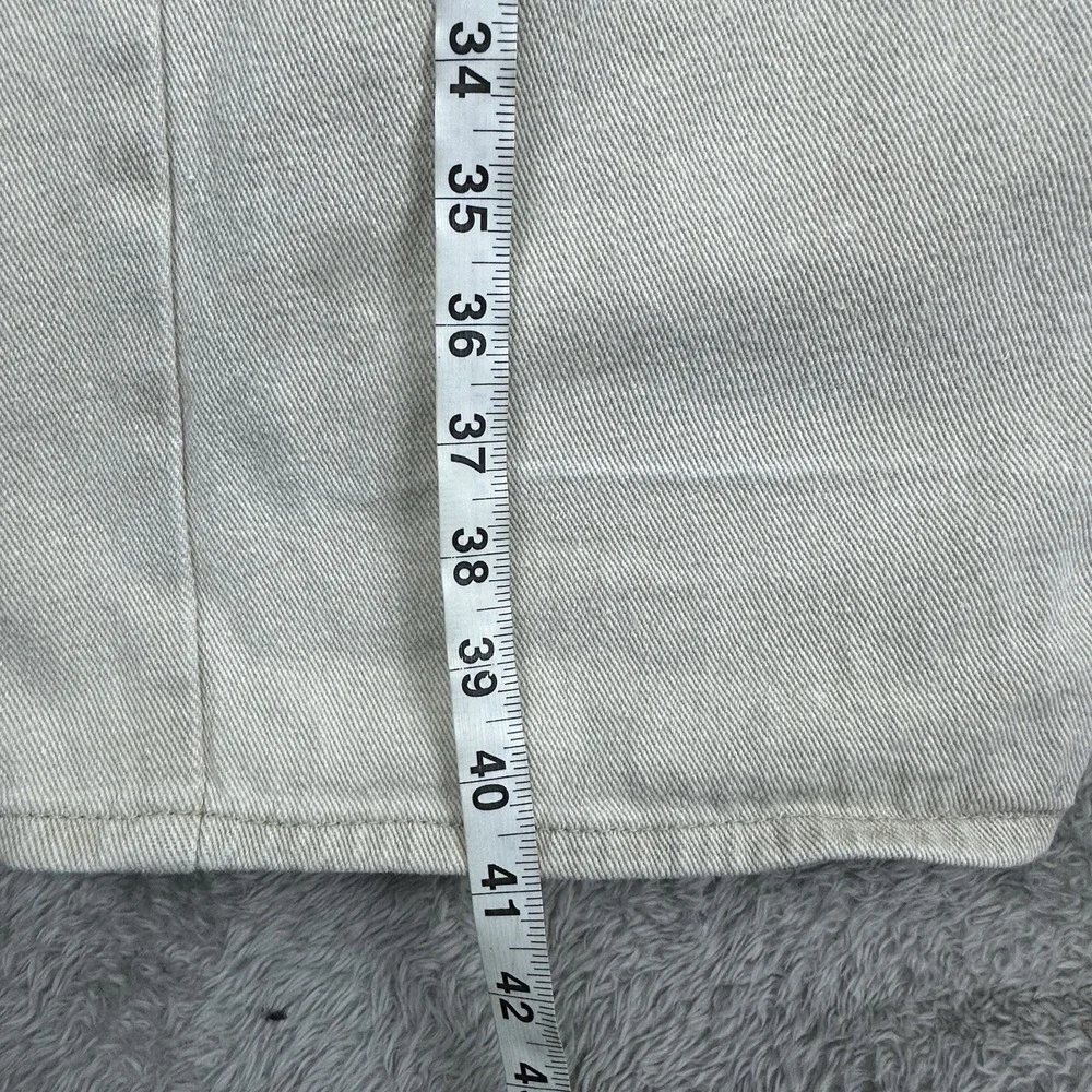 Lioness Women's M Utility‎ Barrel Leg Carpenter Jeans Beige 100% Cotton Workwear